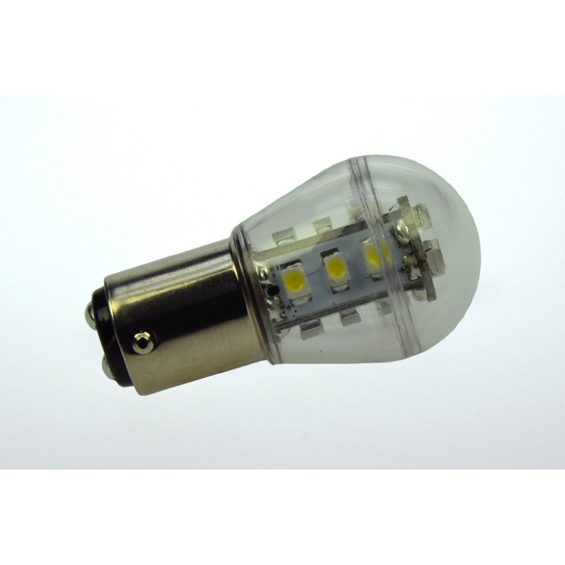 LED-Bajonettsockellampe BAY15d 6000K kaltweiss 150 Lumen IP42 Niedervolt 10-18V AC 10-30V DC