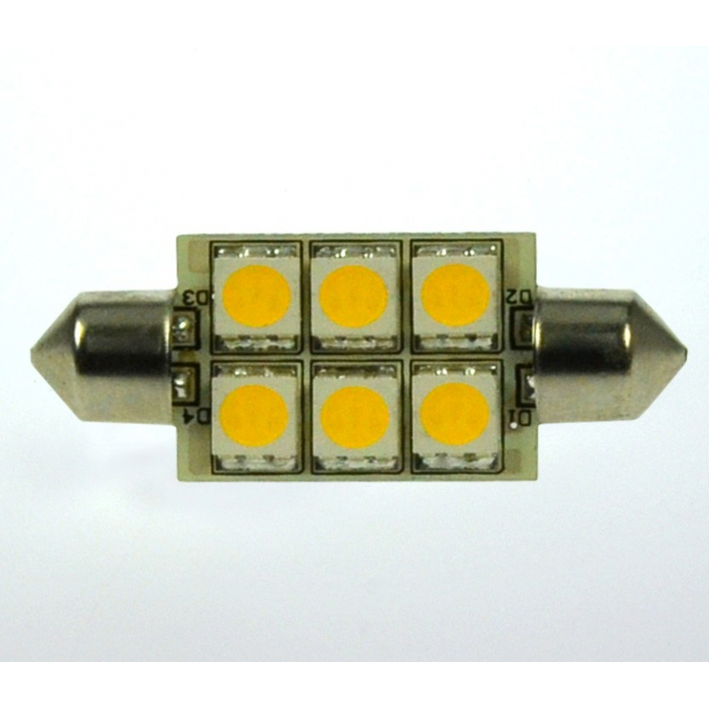 LED-Soffitte S8X37 (37mm) 6500K kaltweiss 120 Lumen IP20 Niedervolt 10-18V AC 10-30V DC